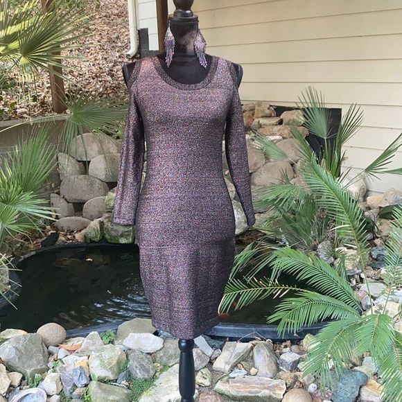 Rebecca Minkoff Claude Metallic Dress Size M - Picture 7 of 7